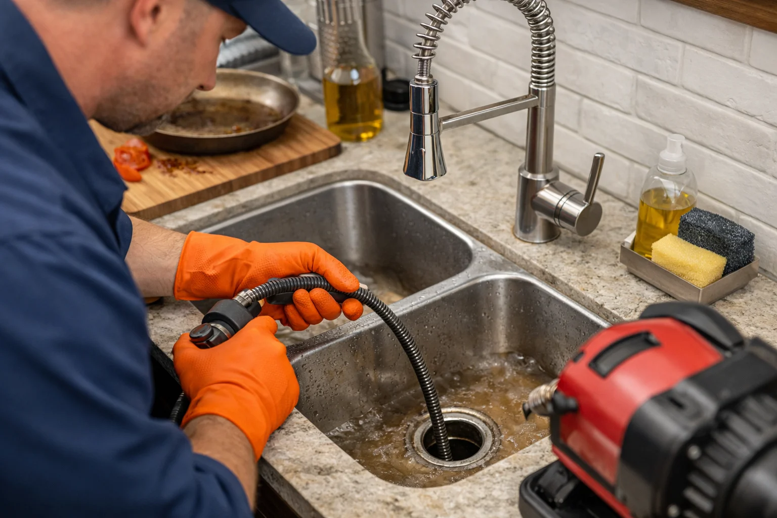 Professional drain cleaning service